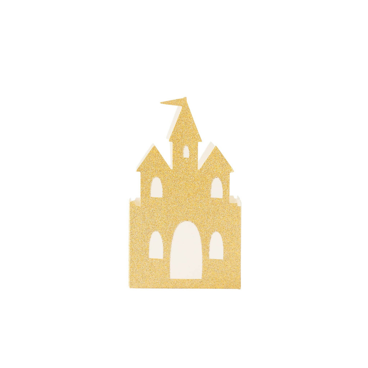 Princess Castle Favor Boxes with Gold Glitter | 6" Tall | Set of 8 | Fairy Tale Party | EnFete Party