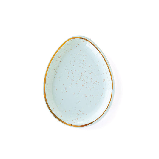 Robin's Egg Blue Plates - Luxury Party Supplies Egg Shaped Gold 8ct | EnFete Party