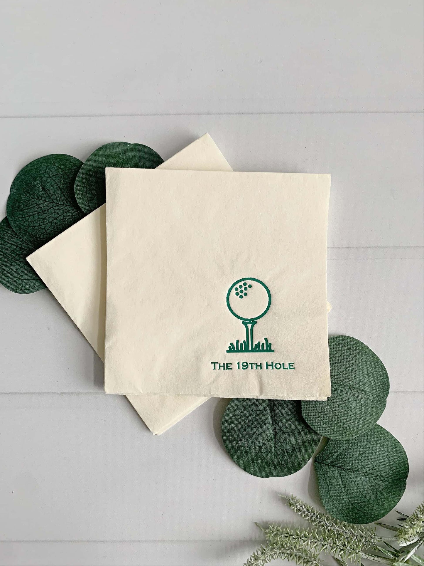 The 19th hole golf cocktail napkins - perfect for your transfusion cocktails.