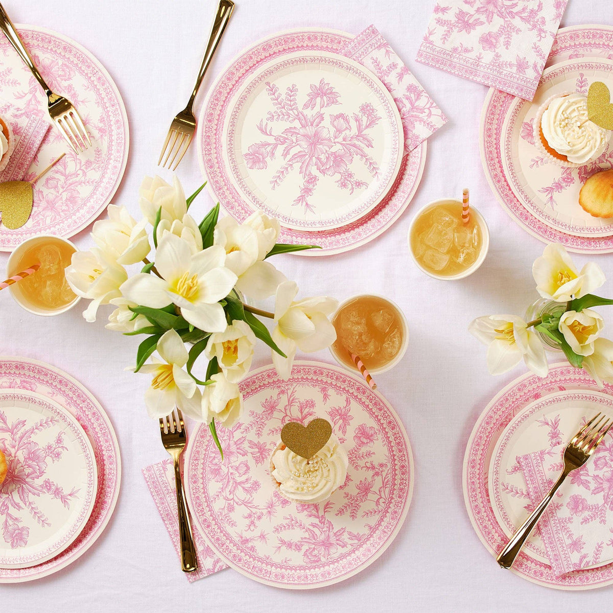 Pink Toile Small Plates (10 per pack) | EnFete Party