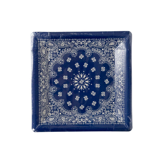 Blue Bandana Paper Plates | EnFete Party