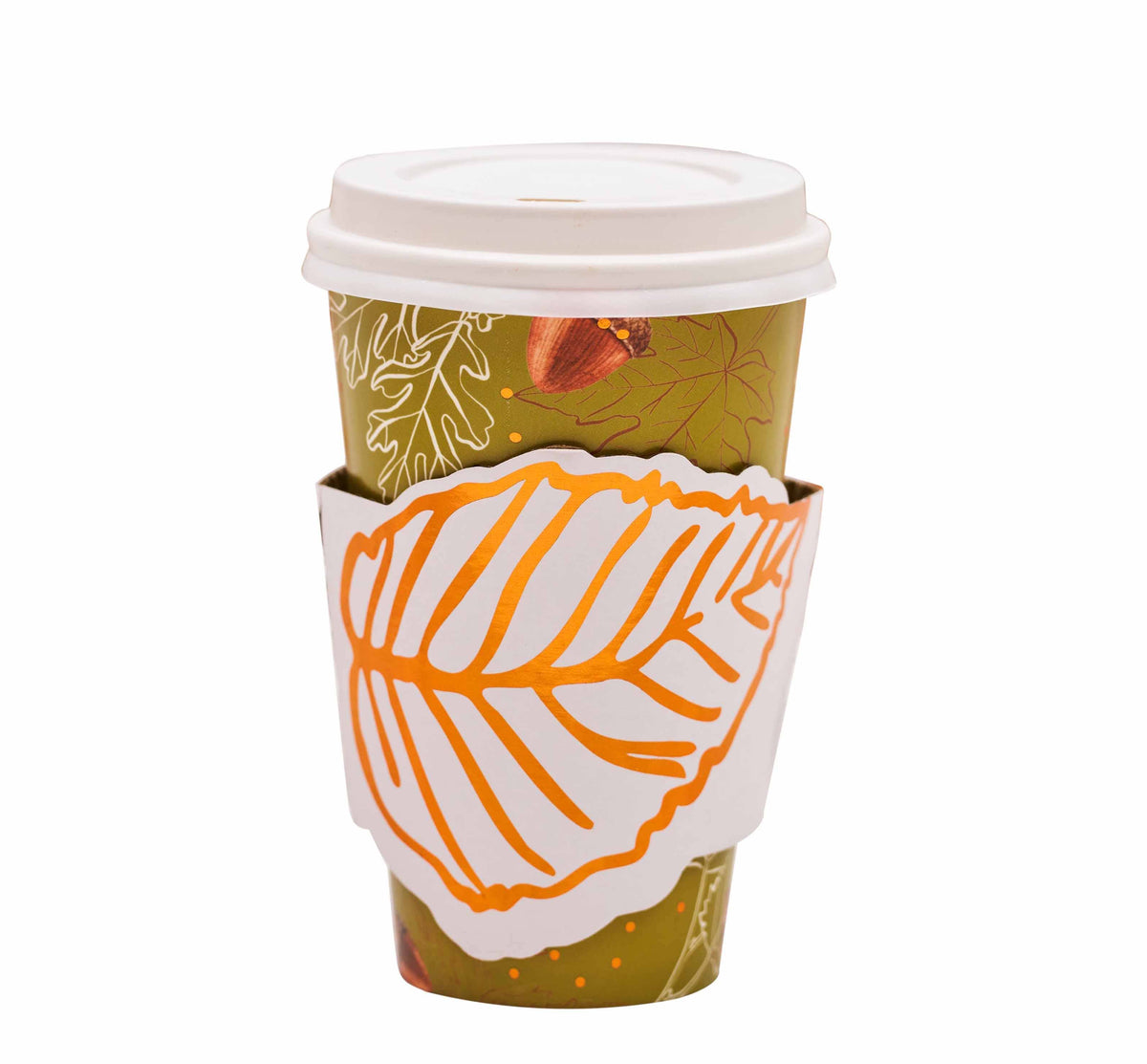 Fall Acorn and Oak Paper Coffee To-Go Cups | EnFete Party