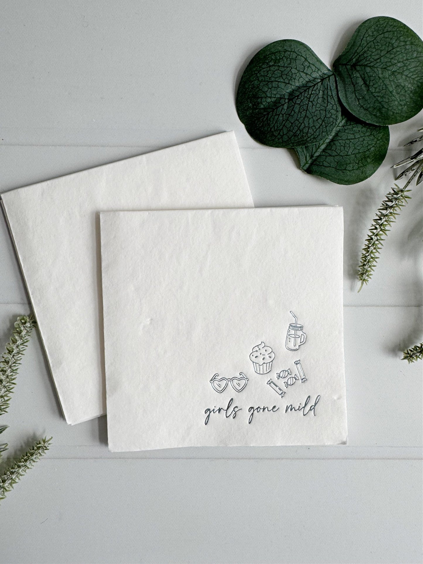 Girls Gone Mild Ice Blue Bachelorette Cocktail Napkin