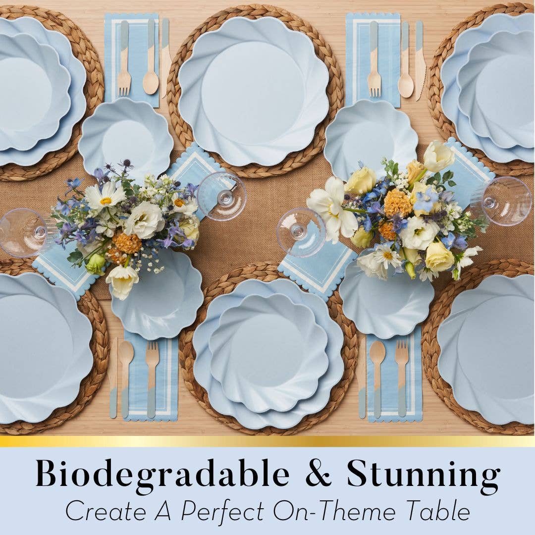 Soft Blue Compostable Dinner Plate | EnFete Party