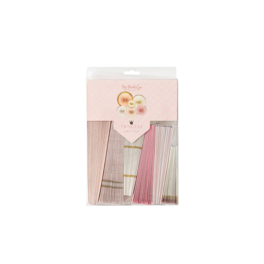Princess Pink and Gold Party Photo Backdrop Fans