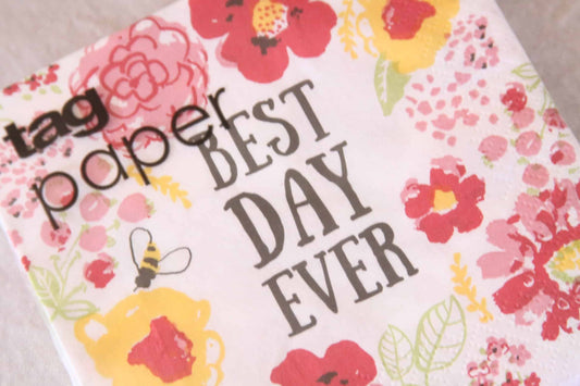 Best Day Ever Cocktail Napkins - Wedding Party Napkins