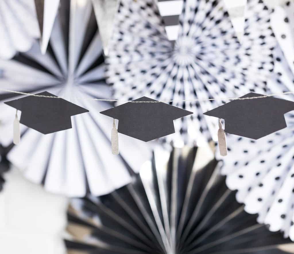 Black and Silver Tassel Garland - NYE and Graduation Party Banner