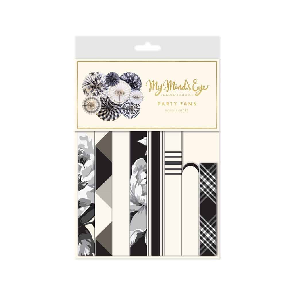 Black White Buffalo Plaid Backdrop Fans - Ralph Lauren Inspired Baby Shower Bridal Shower Party Decorations Set of 8