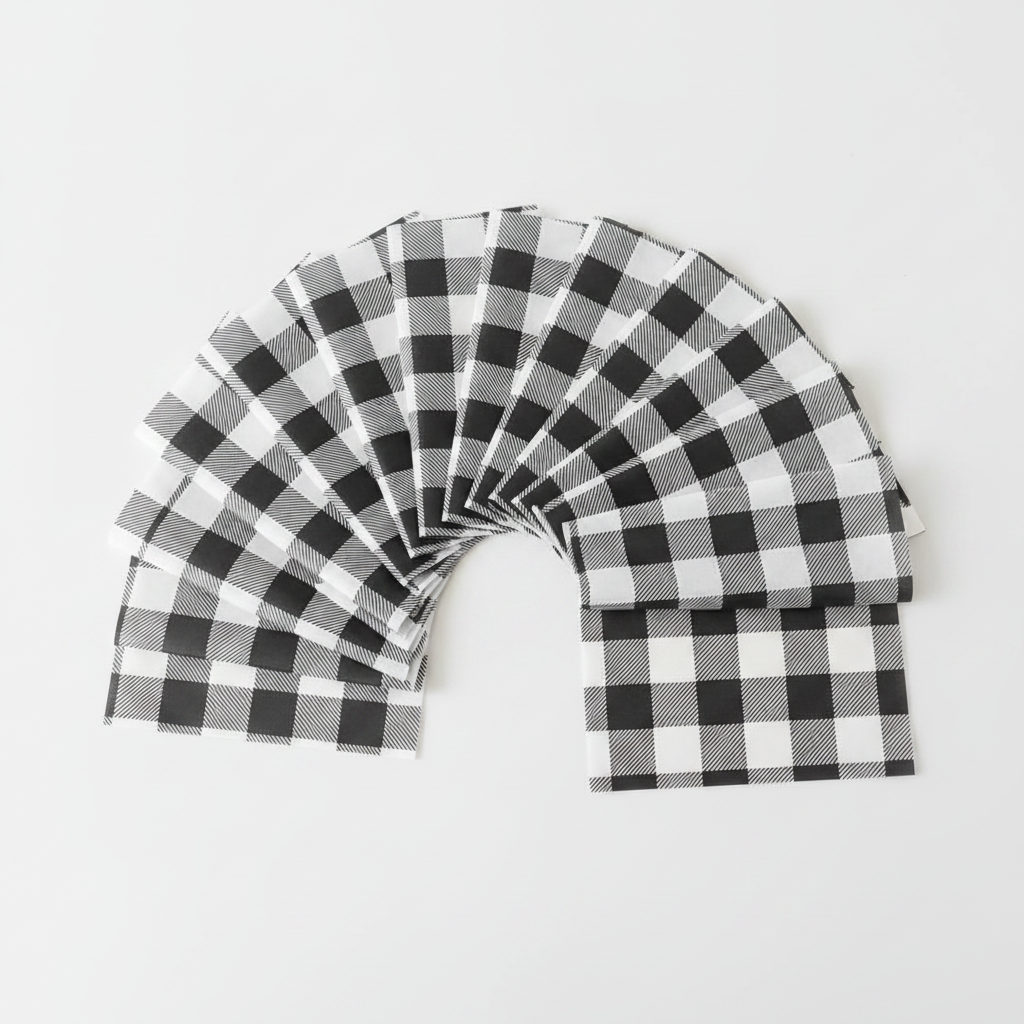 Black & White Buffalo Check Tissue Paper - 10 Sheets