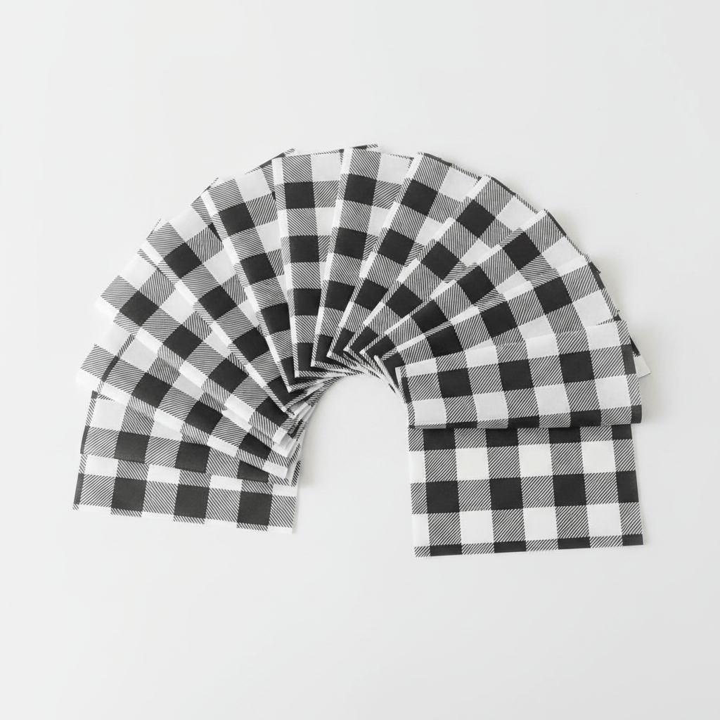 Black & White Buffalo Check Tissue Paper - 10 Sheets