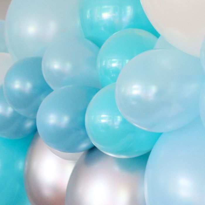 Silver and Blue Balloon Garland Kit