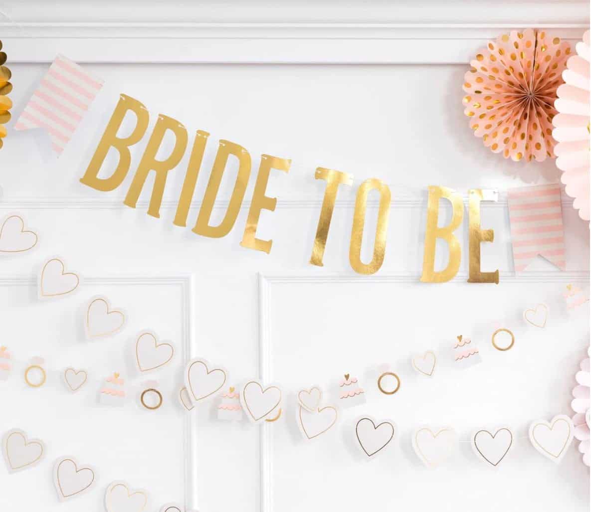 Gold Bride to Be Banner for an Elegant Wedding Shower