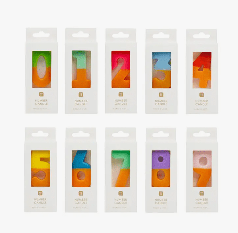 2 Tone Ombre Orange Birthday Number Candles | 0-9 | Single |: 5