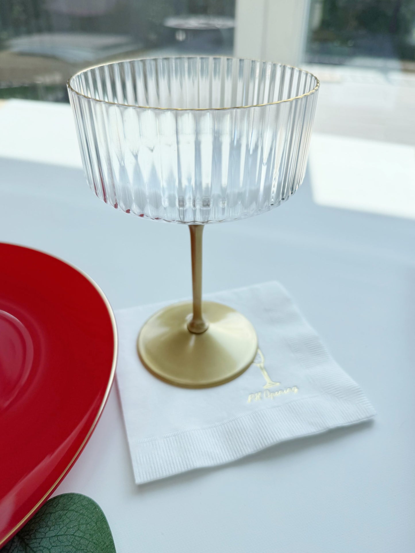 Clear Sleek Square Plastic Coup Glass- 9 ounce