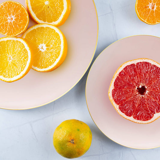 Pink with Gold Dinner Plates - Plastic