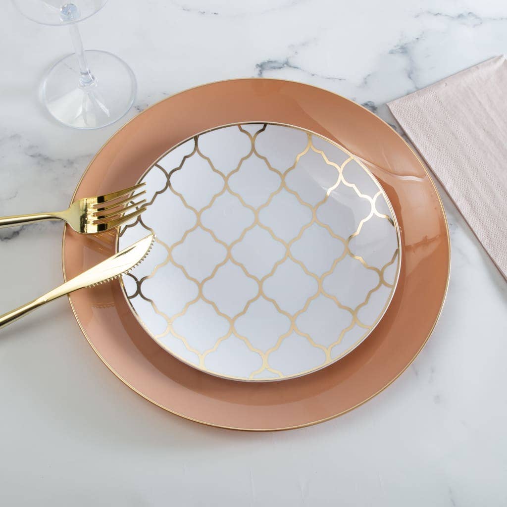 Clay with Gold Edge Dinner Plates 10.25"