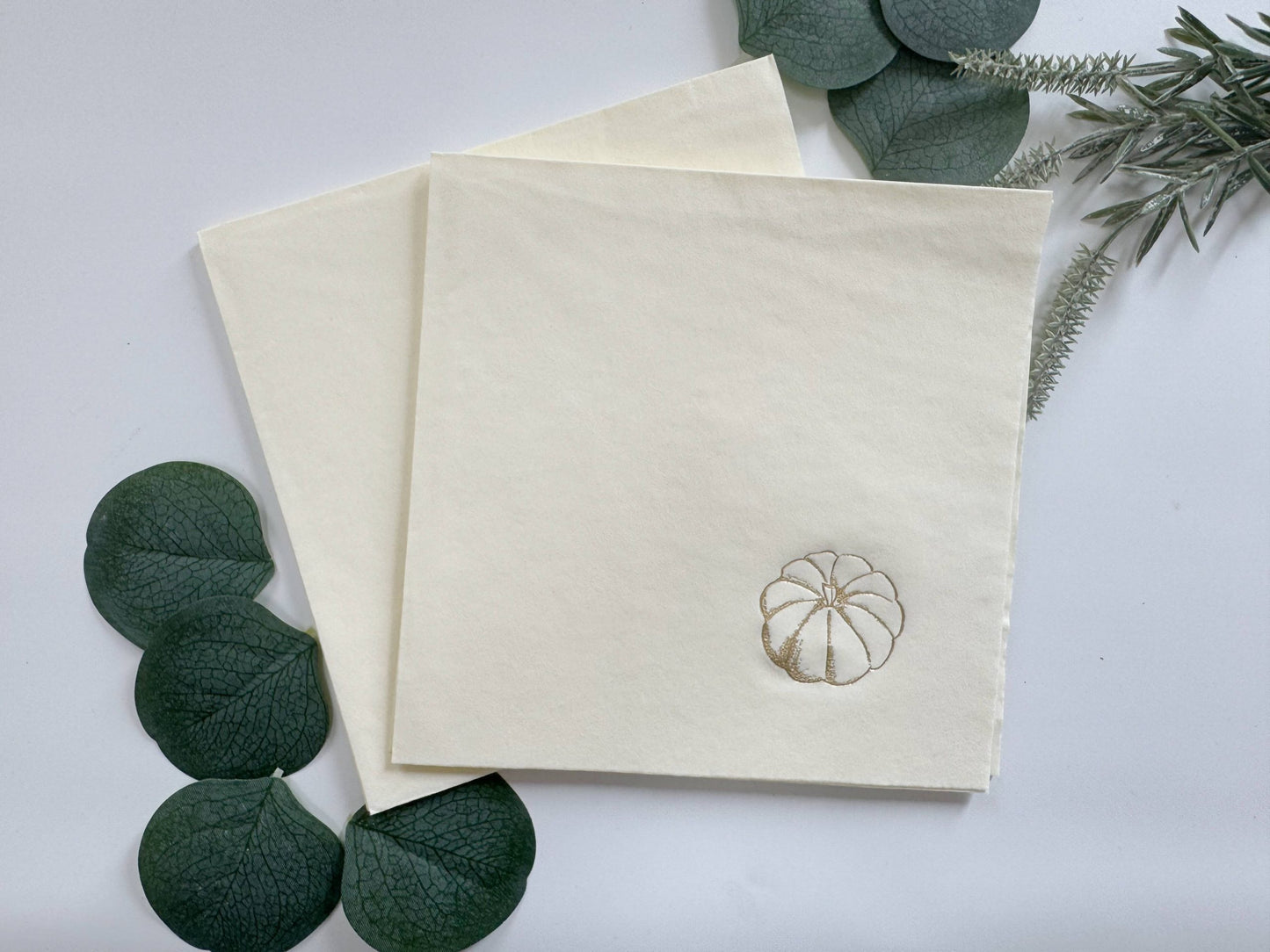 Cream Pumpkin - Fall Thanksgiving Luncheon Napkins