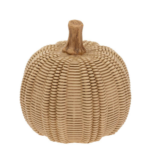 Small Wicker Resin Pumpkin | Fall Entertaining Centerpiece | EnFete Party