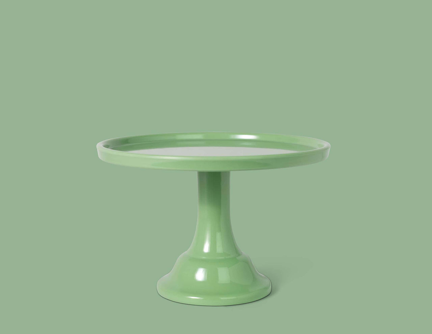 Sage Green Melamine Cake Stand - 8.5 Inch Small Reusable