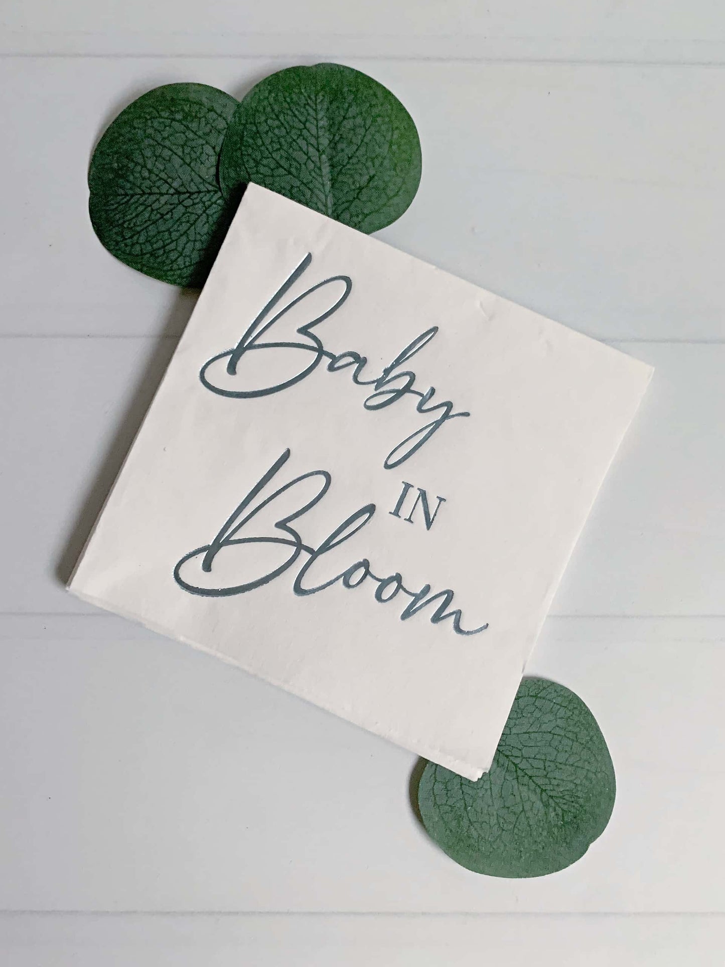 Baby in Bloom - Baby Shower Cocktail Napkins - Blue