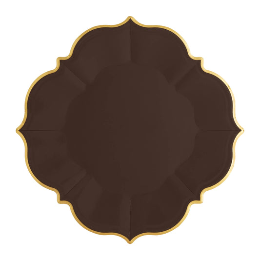 Brown Scalloped Lunch Plates | EnFete Party