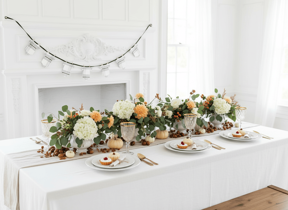 Close-up baby shower table