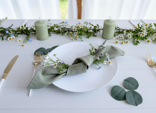 Close-up wedding tablescape detail