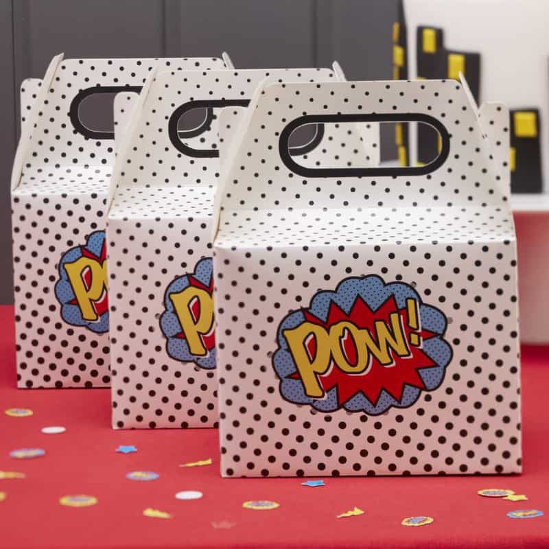 Comic Superhero POW Party Favor Boxes