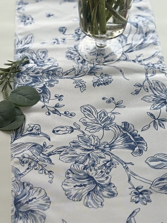 Blue Toile Table Runner