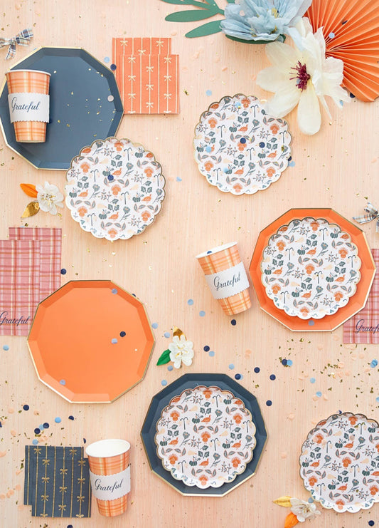 Peach Pumpkin Cocktail Napkins - Thanksgiving Party Napkins Set of 20 | EnFete Party