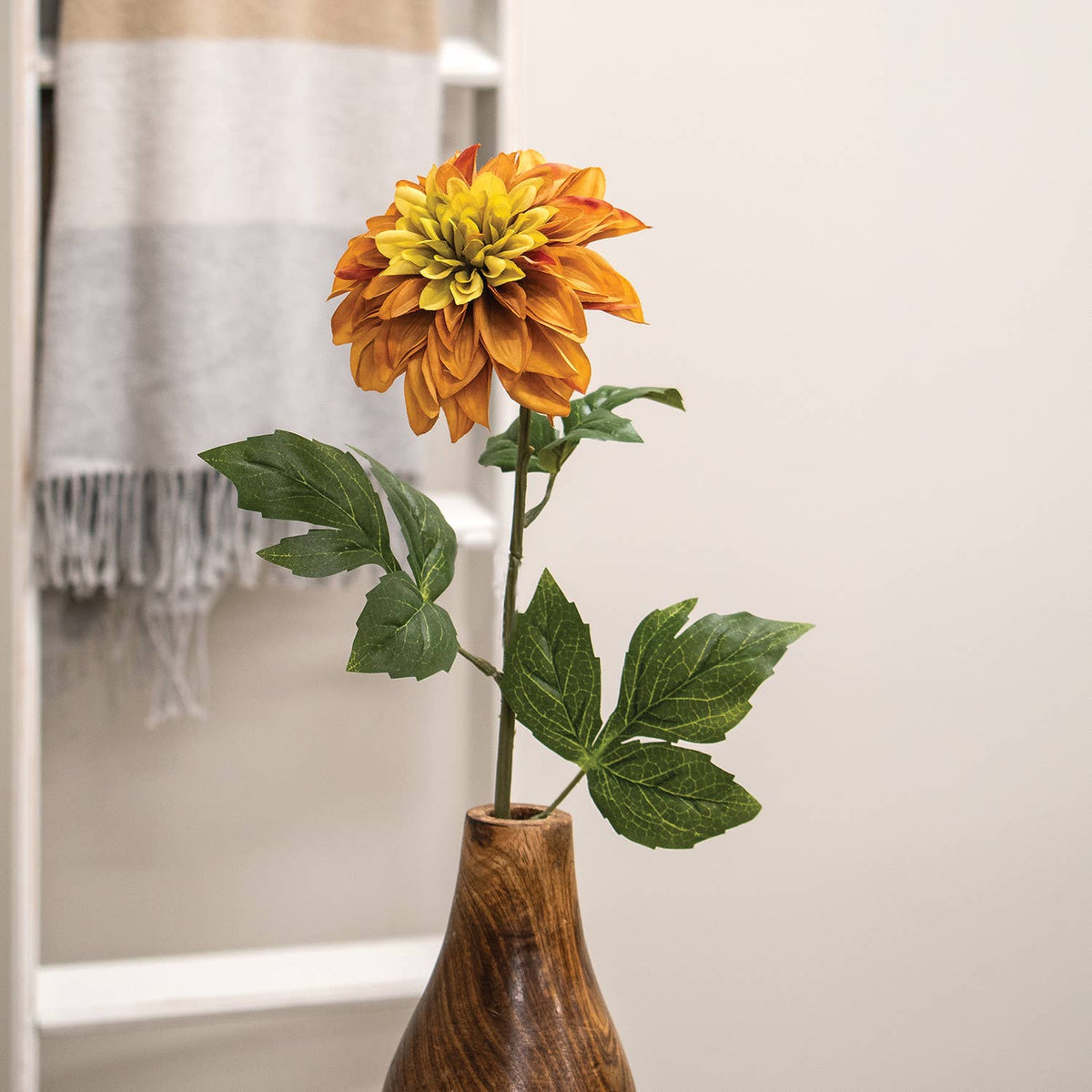 Golden Dahlia Stem 24" | Fall Floral for Wreaths, Arrangements & Centerpieces | EnFete Party