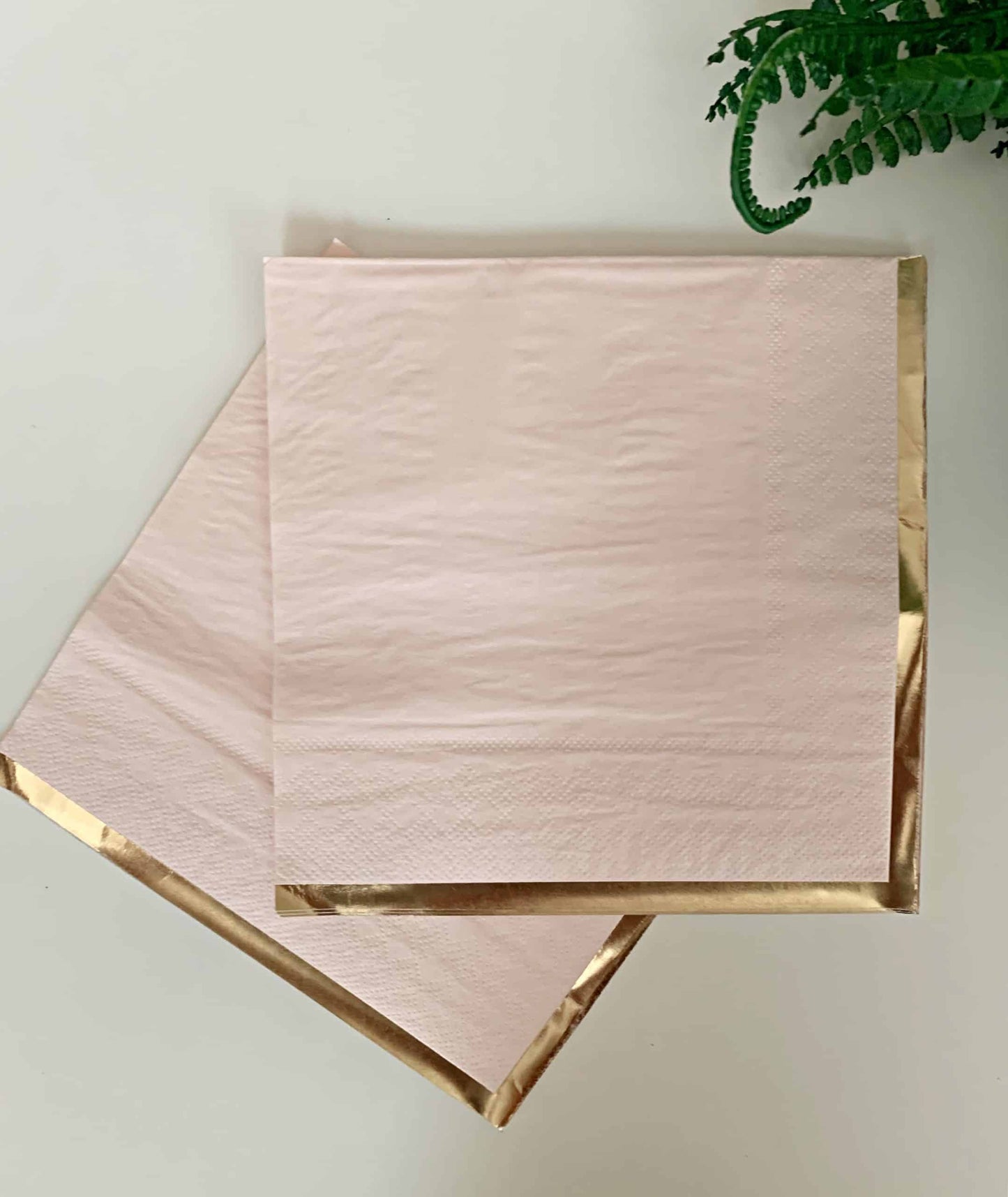Blush With Gold Foil Edge Napkins