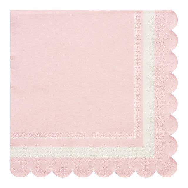 Blush Scalloped Cocktail Napkins