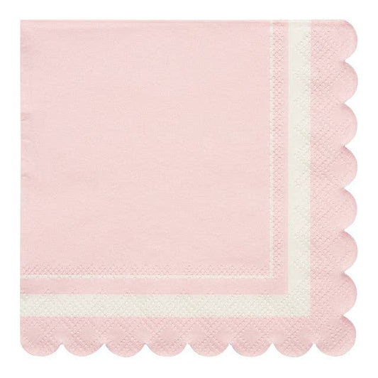 Blush Scalloped Cocktail Napkins