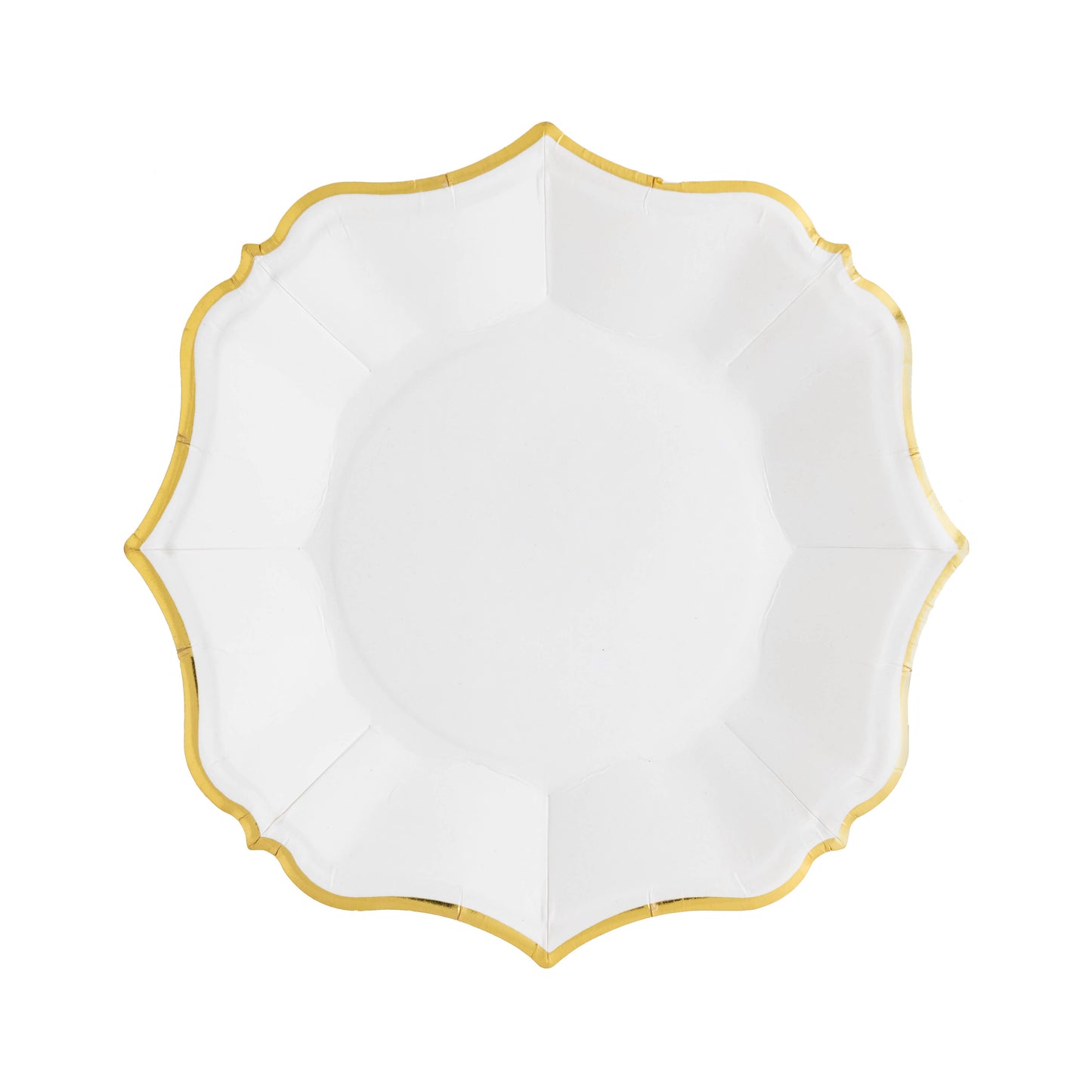 White Cake Plates with Gold Edge - Paper Party Supplies | EnFete Party