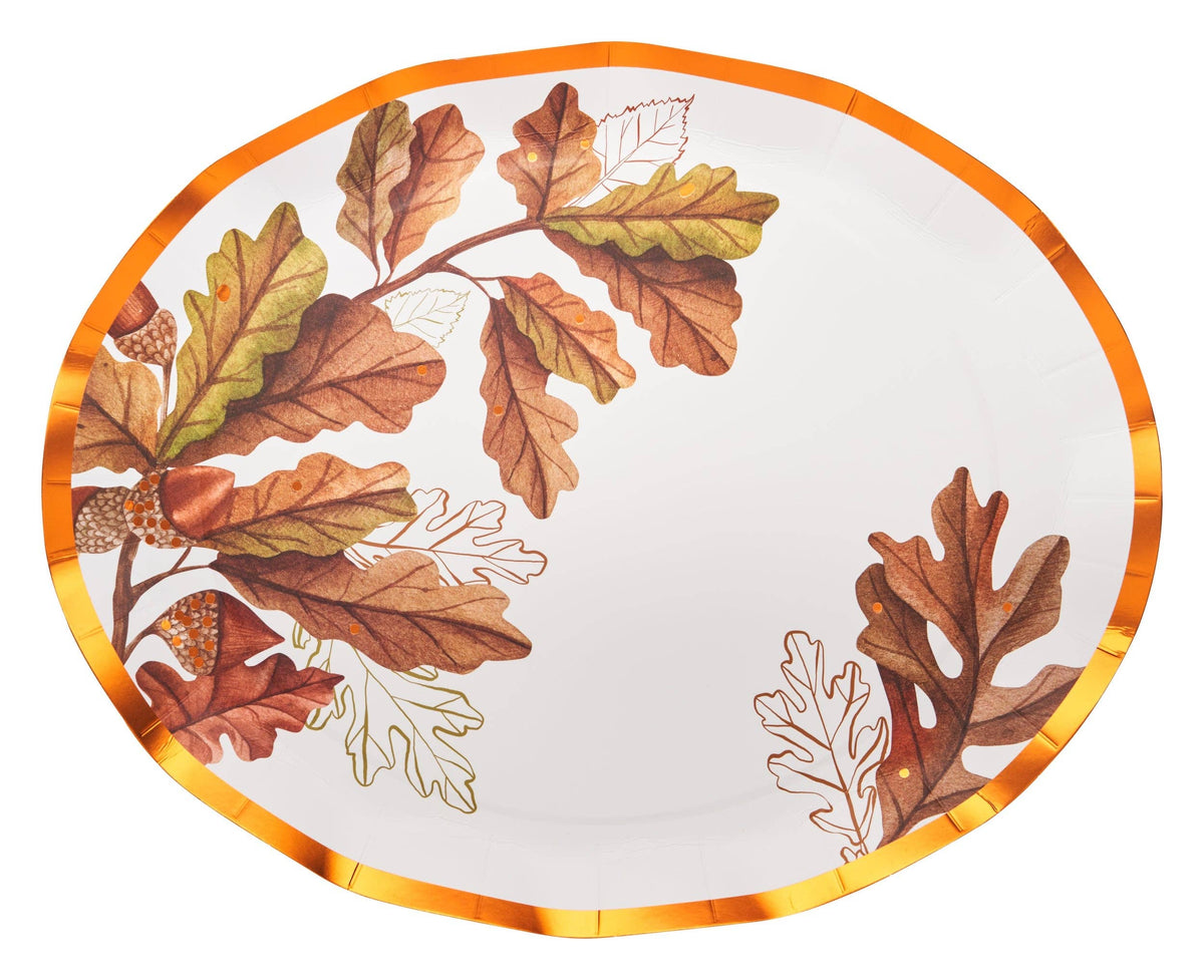 Fall Acorn and Oak Paper Serving and Dessert Platters | EnFete Party