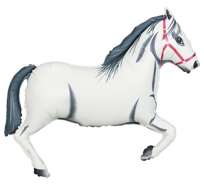 White Derby Horse Balloon perfect for a pony party