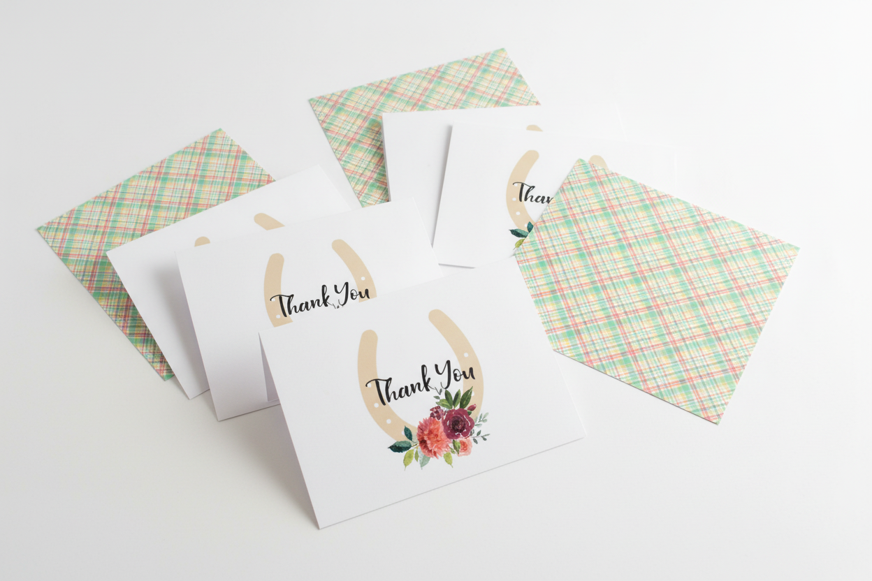 Derby Thank You Cards Realistic Product Photo