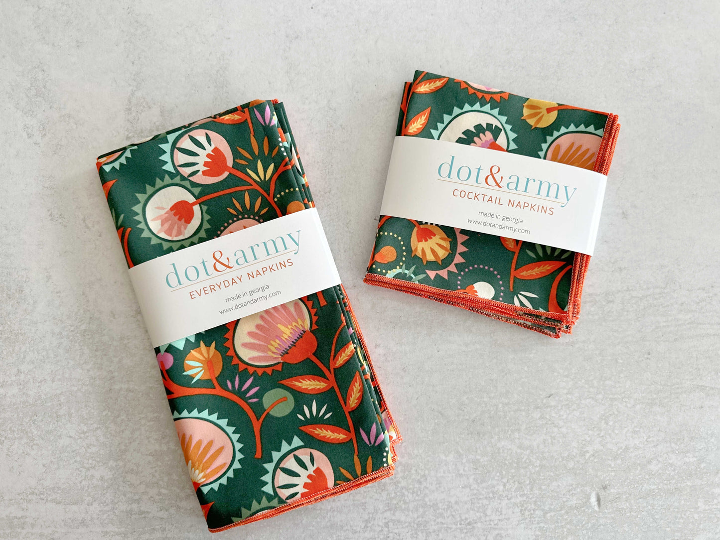 Desert Bloom Cloth Napkins 18 Inch - Cottagecore Farmhouse Reusable Napkins Set of 4 | EnFete Party