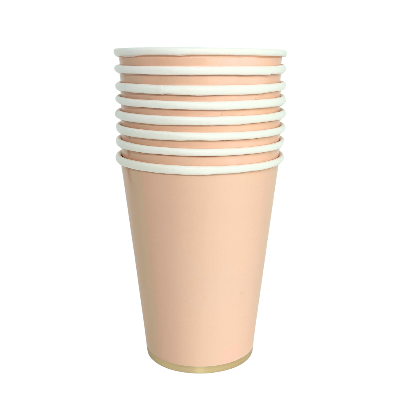 Sweet Peach Paper Cups with Gold Foil Edge Detail