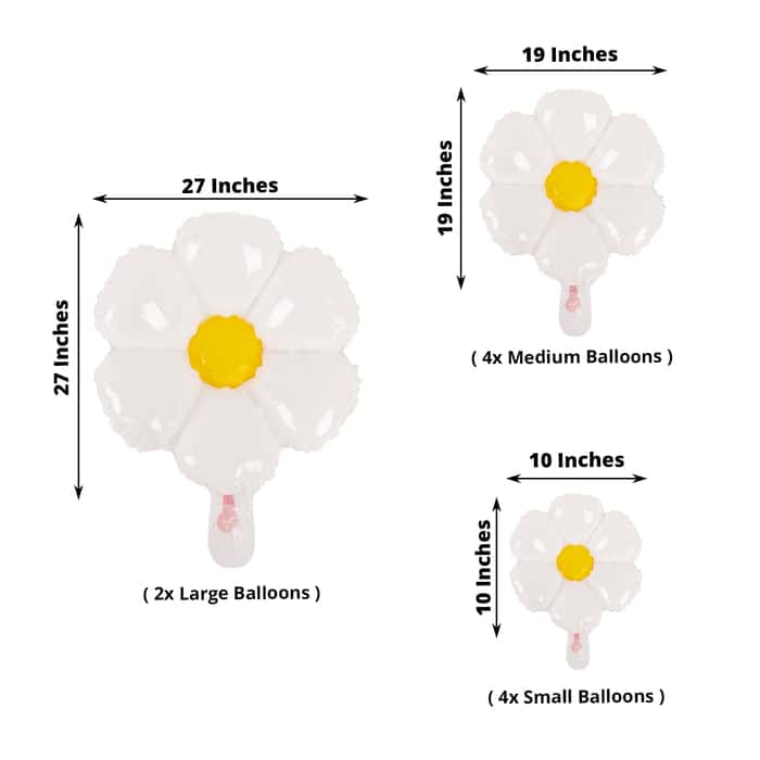 White Daisy Baby Shower Balloon Set