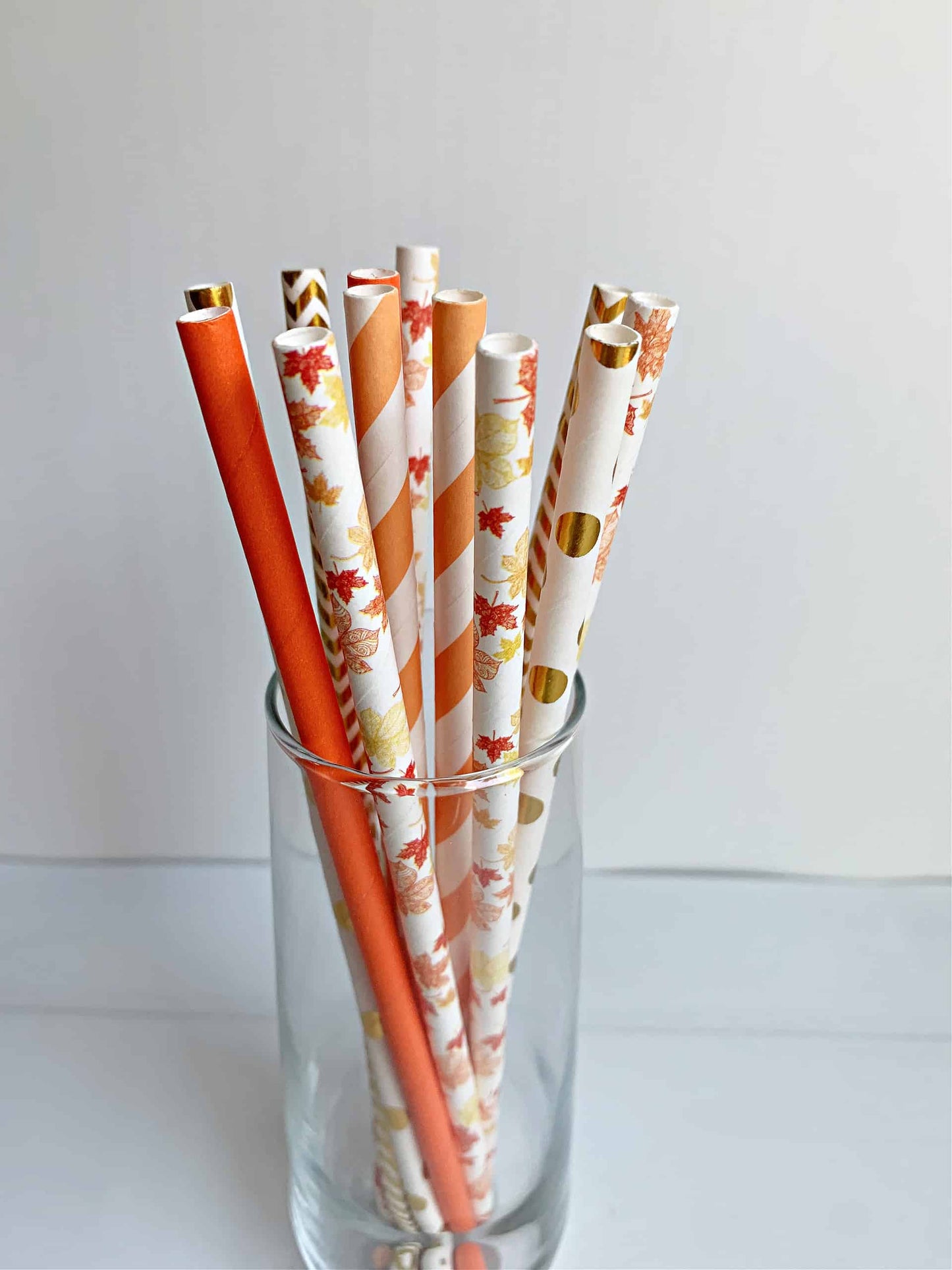 Gold and Maple Leaf Straws