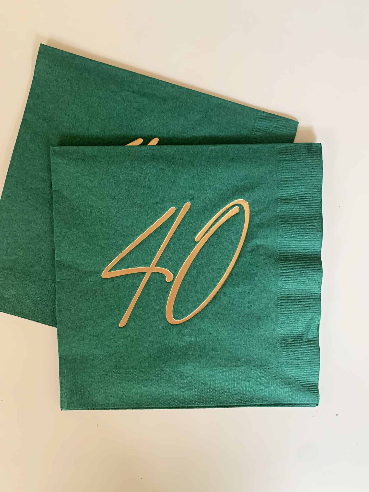 40th Birthday Luncheon Napkins - Forest & Gold