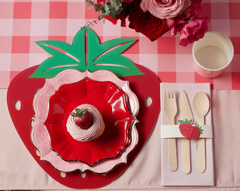 Pink Gingham Wipeable Table Runner | EnFete Party