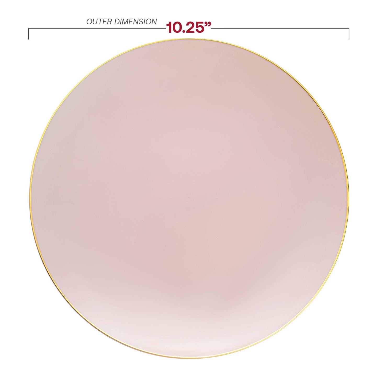 Pink with Gold Dinner Plates - Plastic