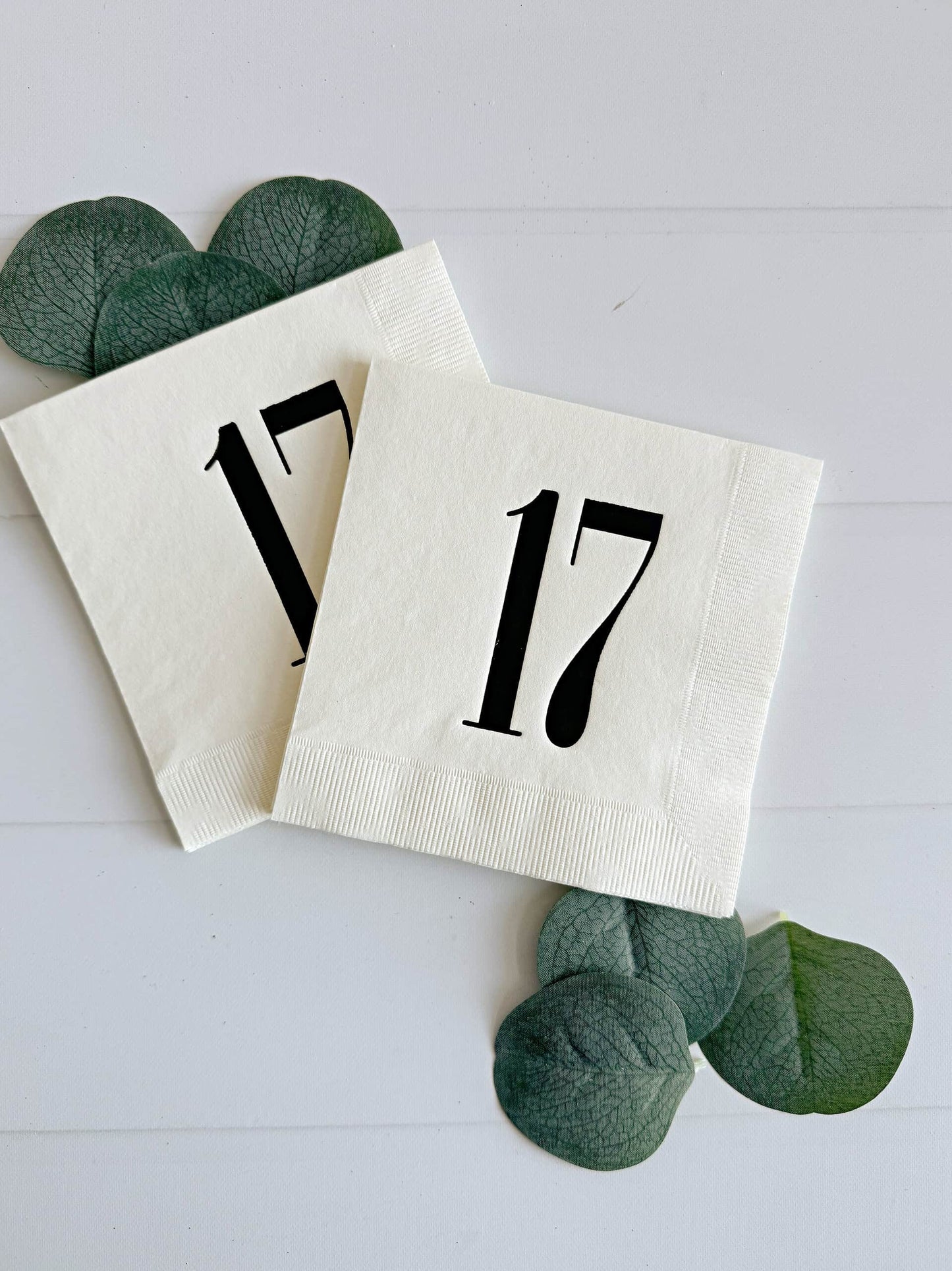Birthday Bash Must-Have: 17th Birthday Napkins in Cream & Black Palette