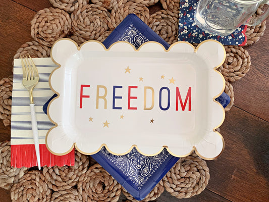 Freedom 4th of July Scalloped Plates |America's 250th Birthday | EnFete Party