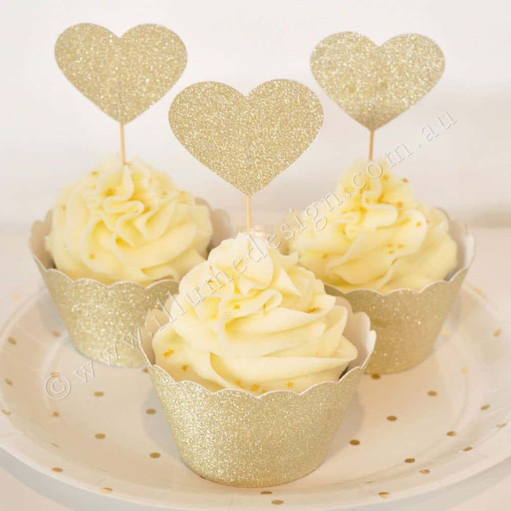 Gold Glitter Cupcake Wrapper