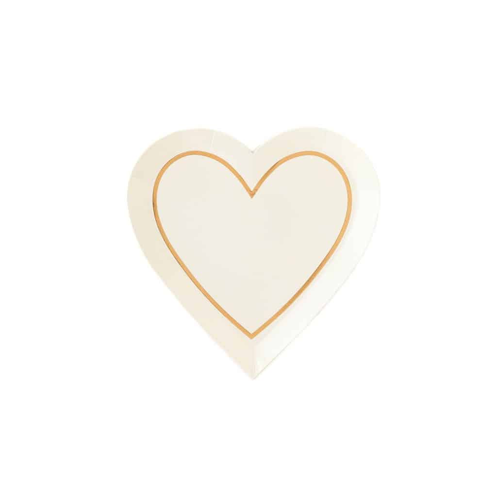 Gold Heart Dessert Plates