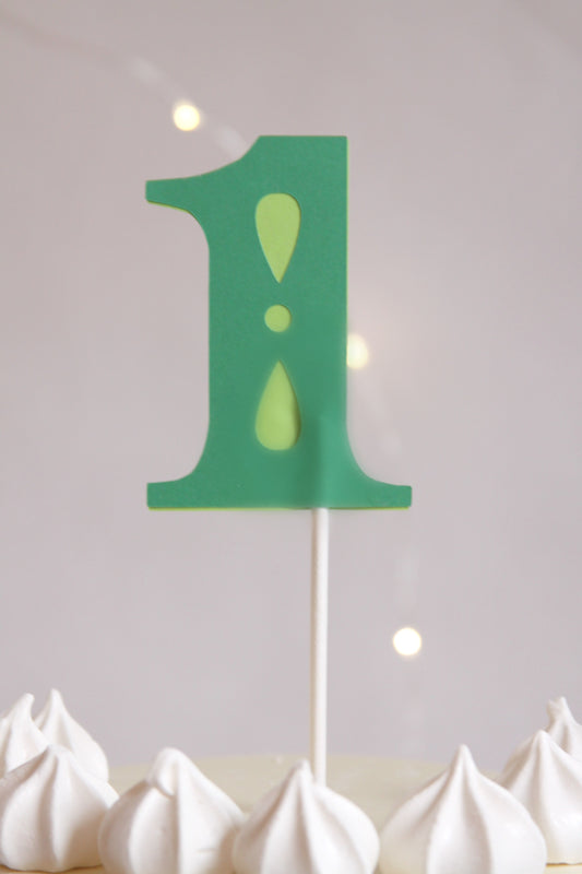 Green Number Cake Topper | Cake Smash Birthday Topper